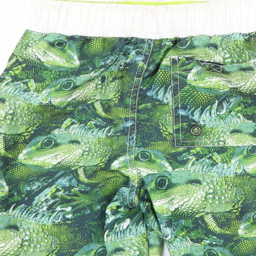 Blue Zoo Boys Green Sweat Shorts Size 4-5 Years - lizard print