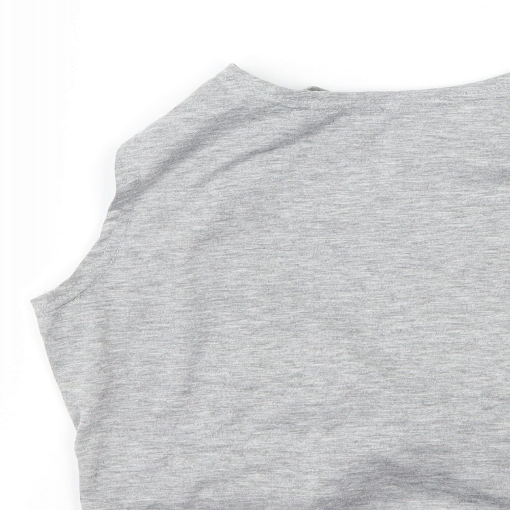 SheIn Womens Grey Cropped Tank Size M - Tie Front