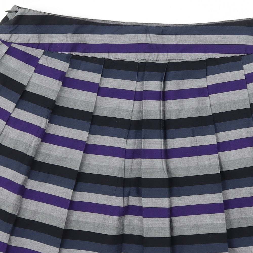 XX Womens Grey Striped Pleated Skirt Size 10