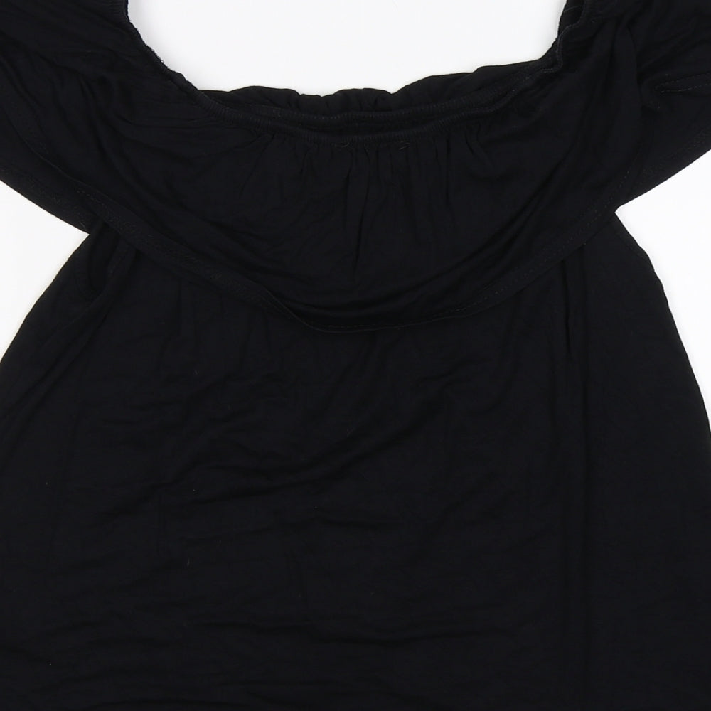 New Look Womens Black Tunic T-Shirt Size 10