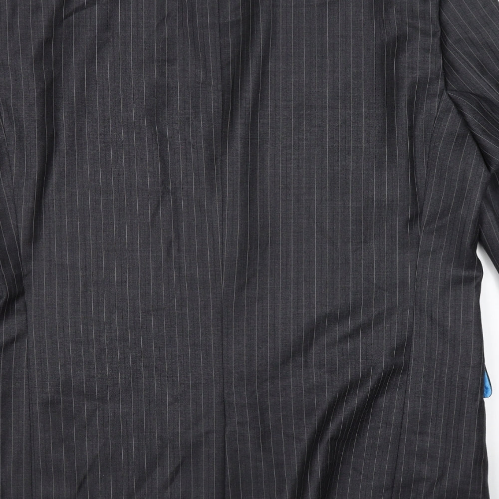 NEXT Mens Grey Striped Jacket Suit Jacket Size 42 - tailored