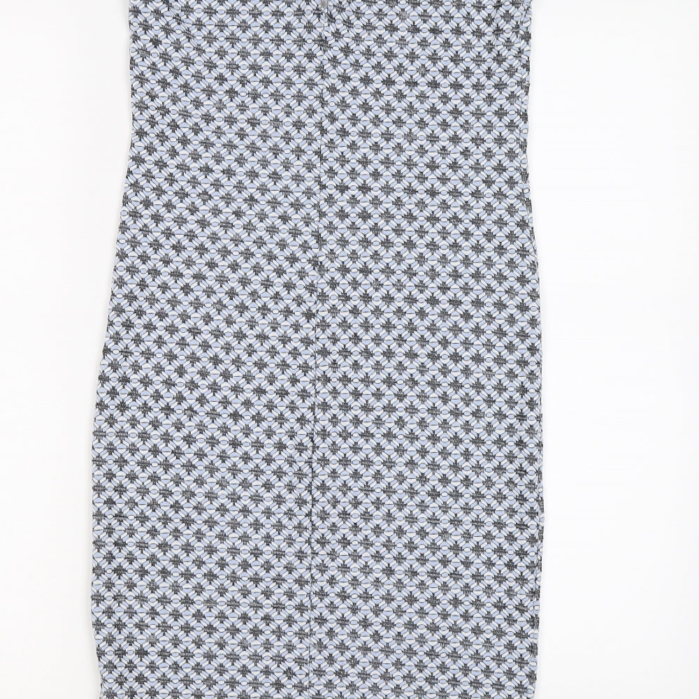 Miss Selfridge Womens Blue Geometric Bodycon Size 12