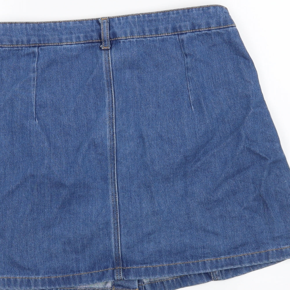 H&M Womens Blue A-Line Skirt Size 12