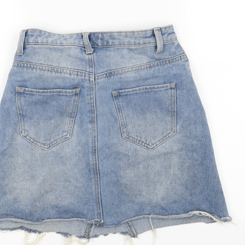 Denim & Co. Womens Blue A-Line Skirt Size 4