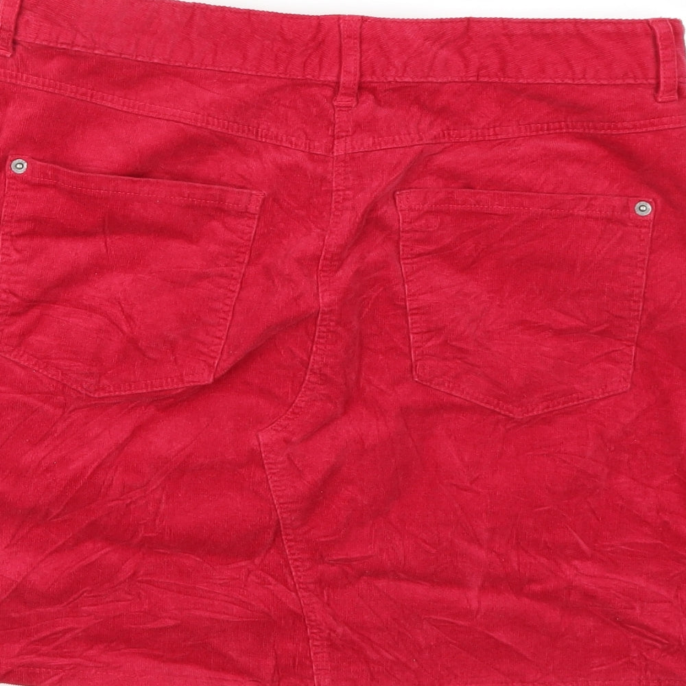 Marks & Spencer Womens Pink Corduroy A-Line Skirt Size 12