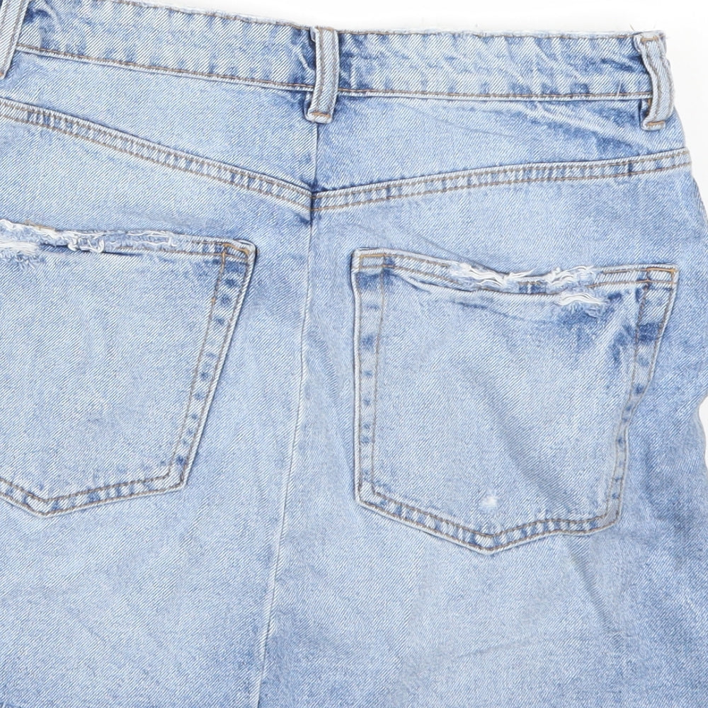 Preworn Womens Blue Denim A-Line Skirt