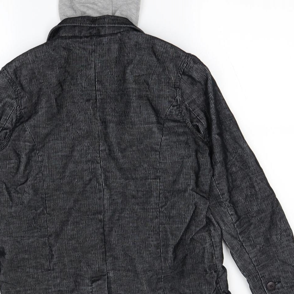 Lime Boys Black Striped Gilet Jacket Size 11 Years
