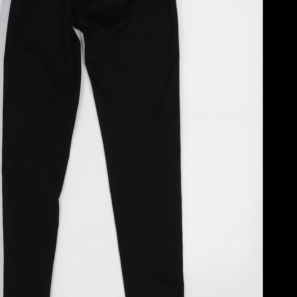 Preworn Girls Black Striped Jegging Trousers Size XL