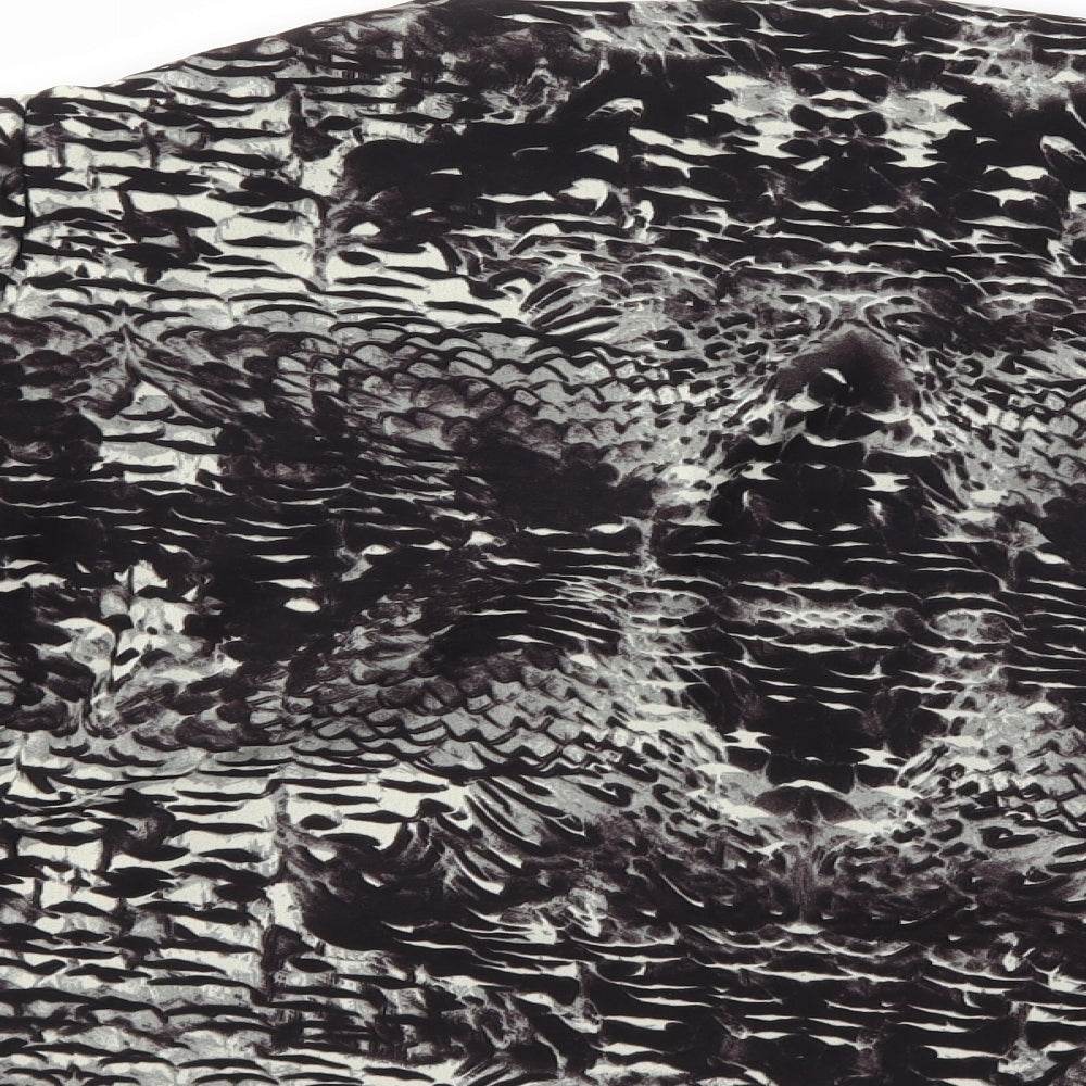 Topshop Womens Black Animal Print Jacket Size 8