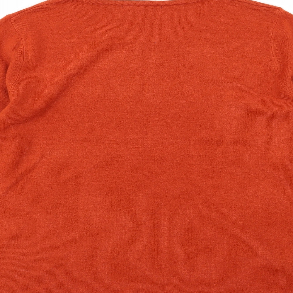 Preworn Mens Brown Knit Pullover Jumper Size M