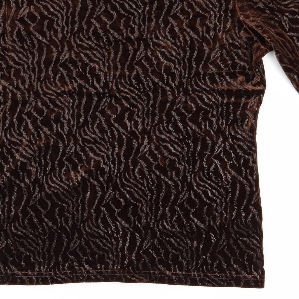 Ness Womens Brown Basic T-Shirt Size L