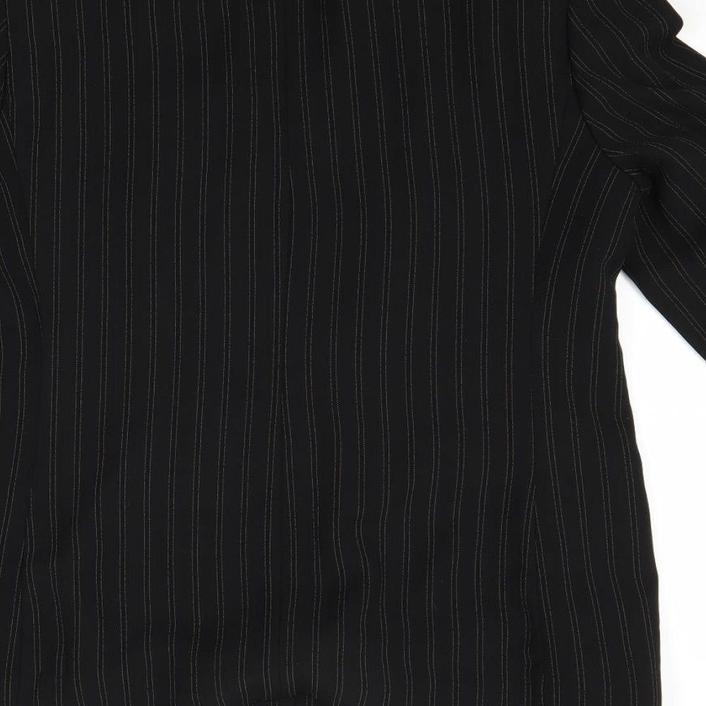 Klass Womens Black Striped Jacket Coat Size 14