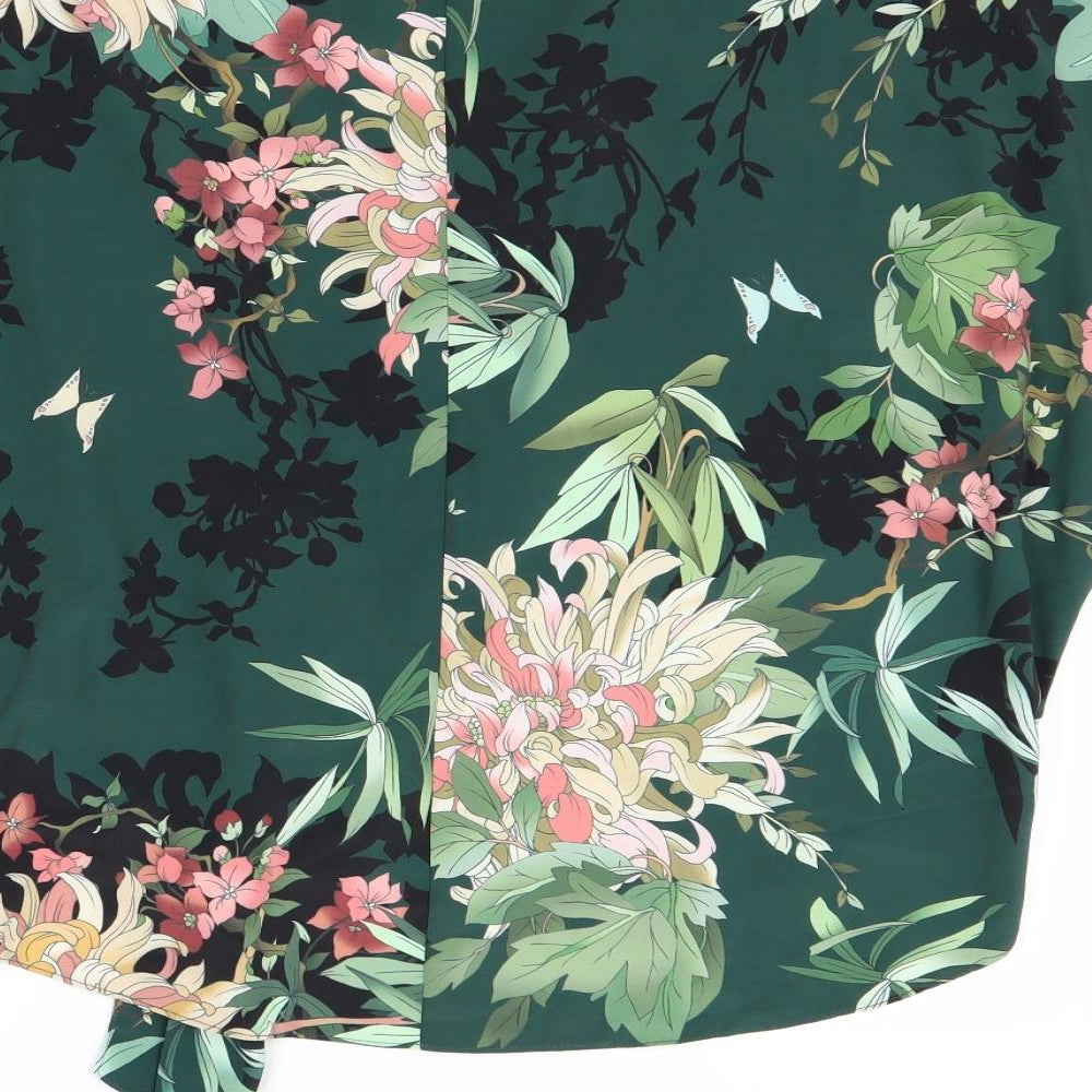 F&F Womens Green Floral Basic Blouse Size 10