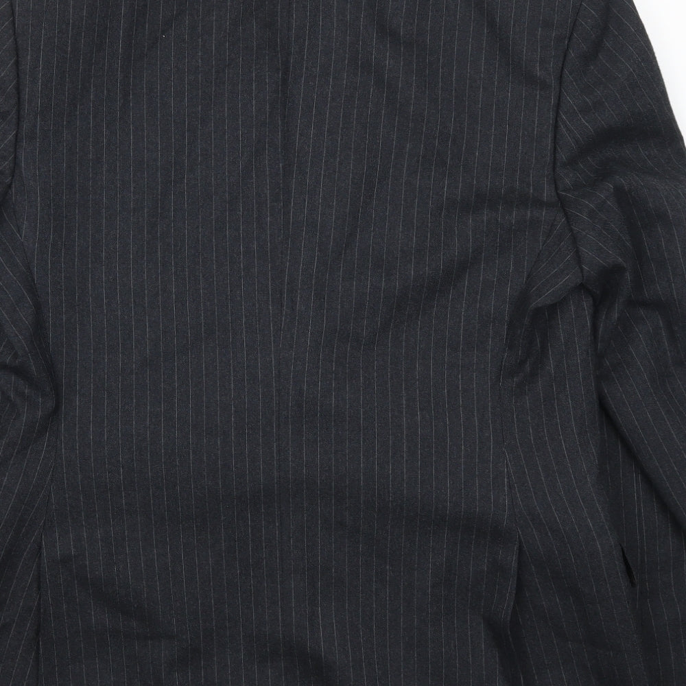 Burton Mens Grey Striped Jacket Suit Jacket Size 38