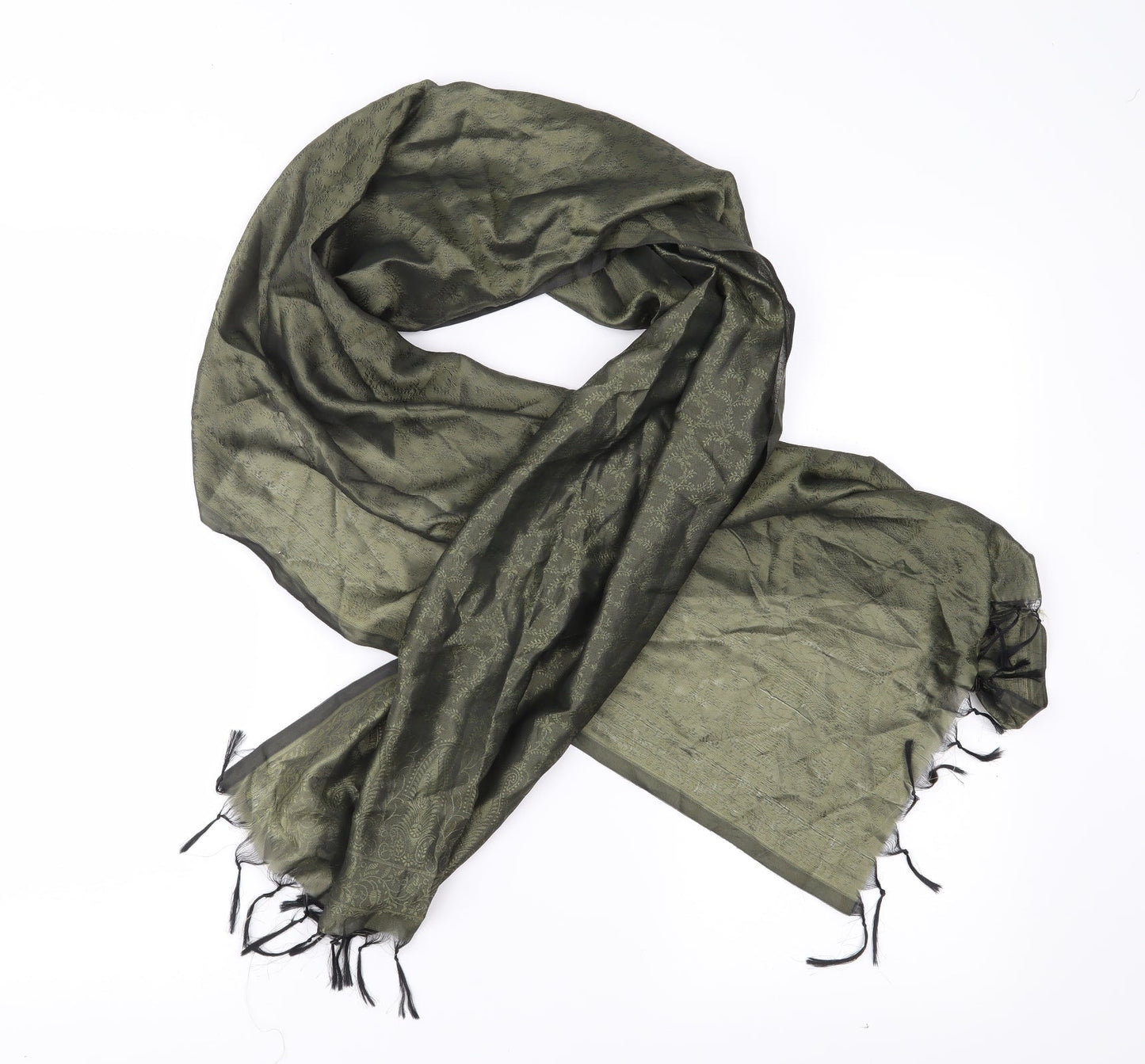 Preworn Womens Green Floral Shawl/Wrap
