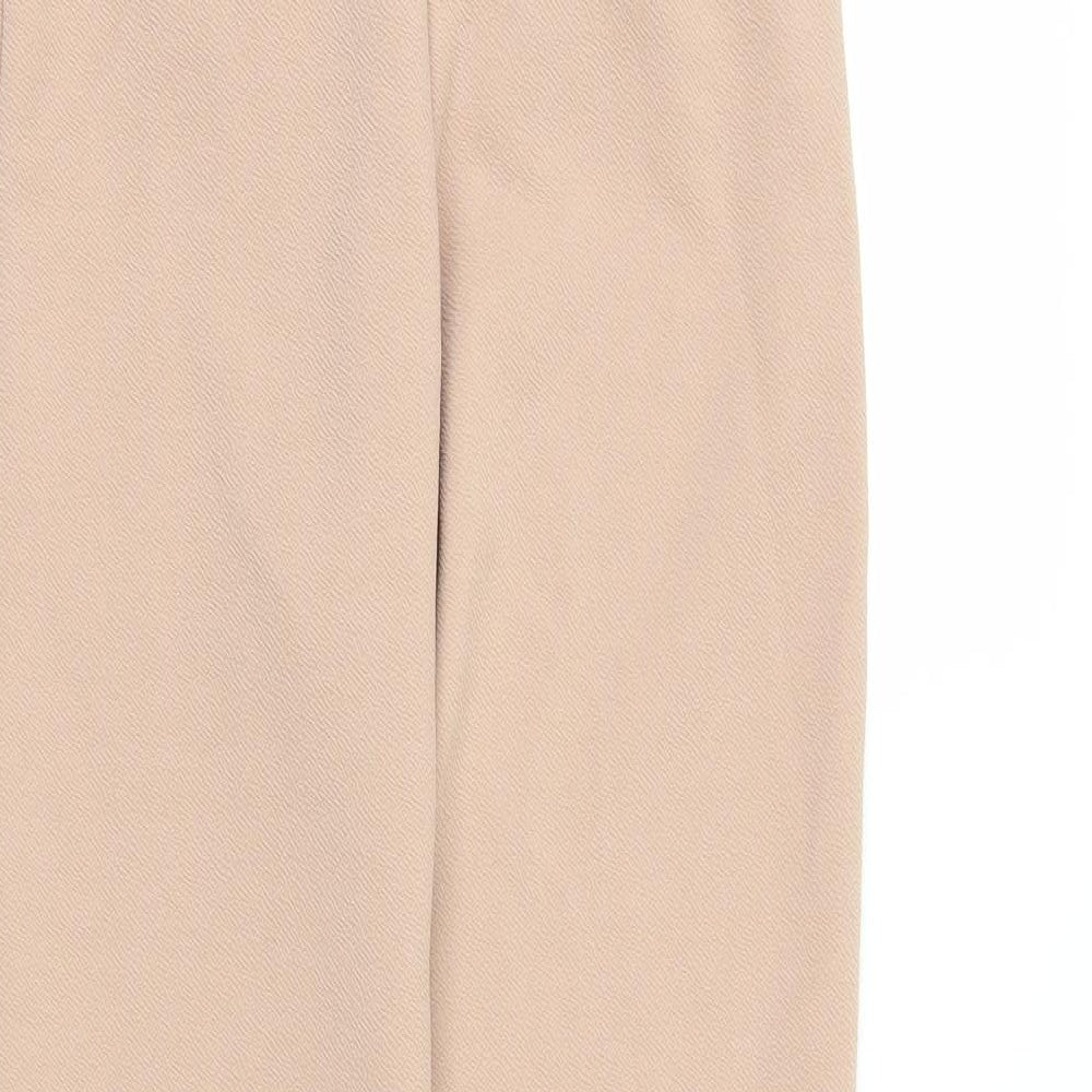 PRETTYLITTLETHING Womens Beige Trousers Size 8 L25 in