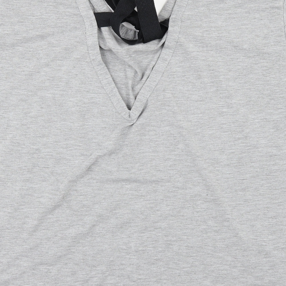 Boohoo Womens Grey Basic T-Shirt Size 12