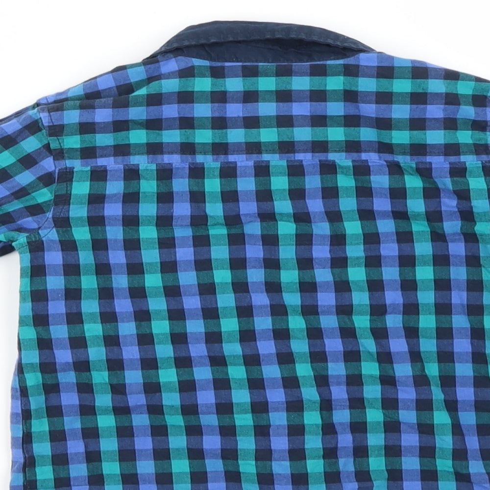 M&Co Boys Blue Check Basic Button-Up Size 2-3 Years