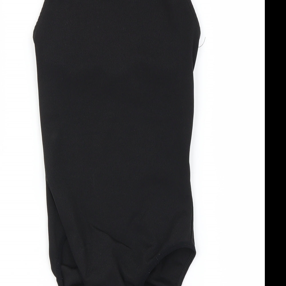 Preworn Womens Black Bodysuit One-Piece Size 8