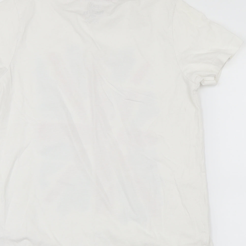 F&F Boys White Basic T-Shirt Size S