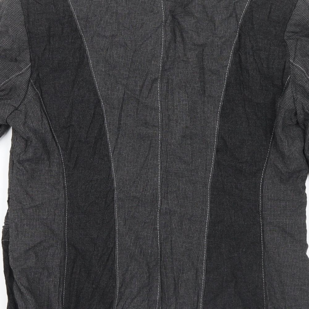 Lisa Campione Womens Grey Geometric Jacket Size 10