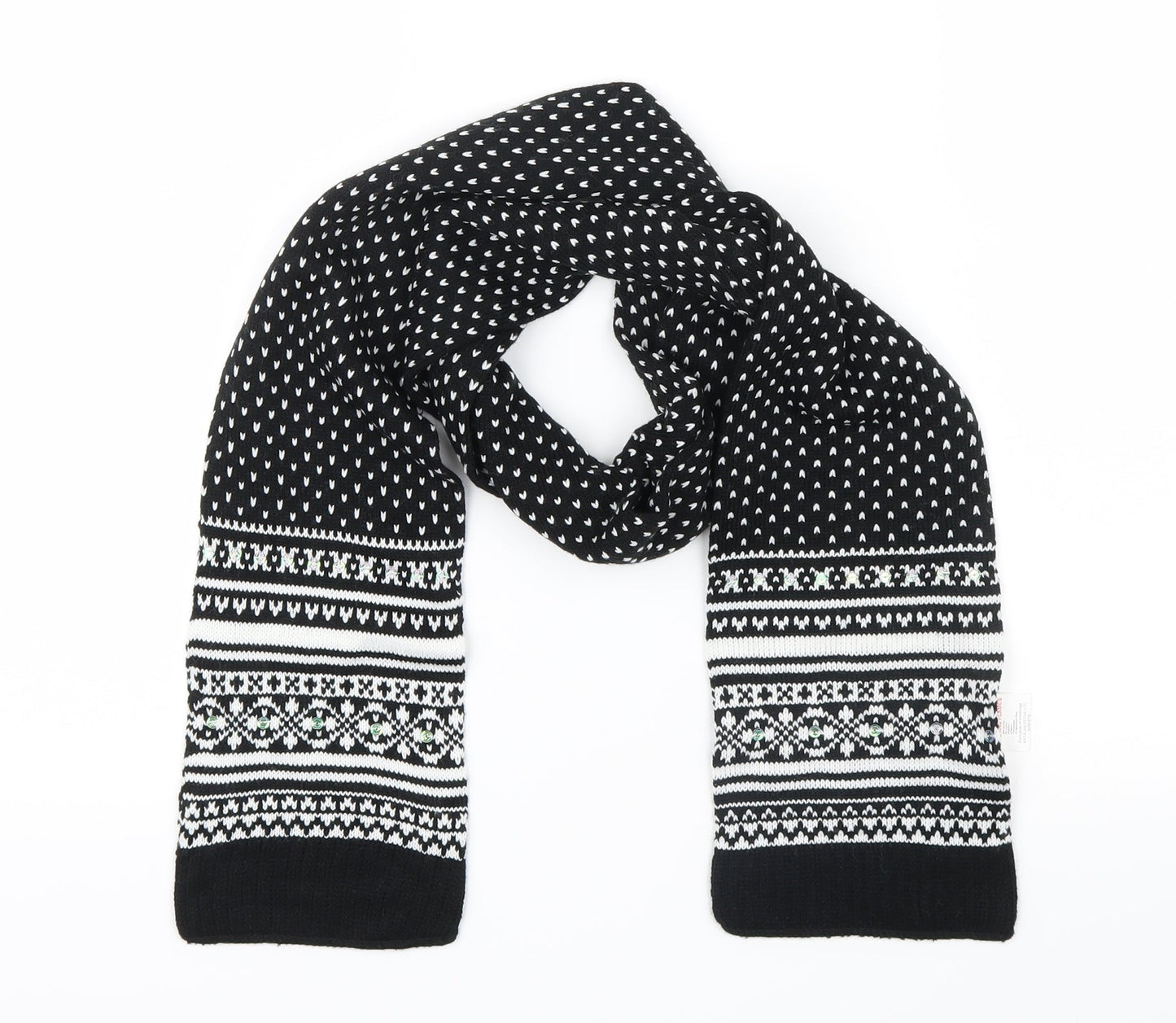 Matalan Womens Black Geometric Knit Scarf