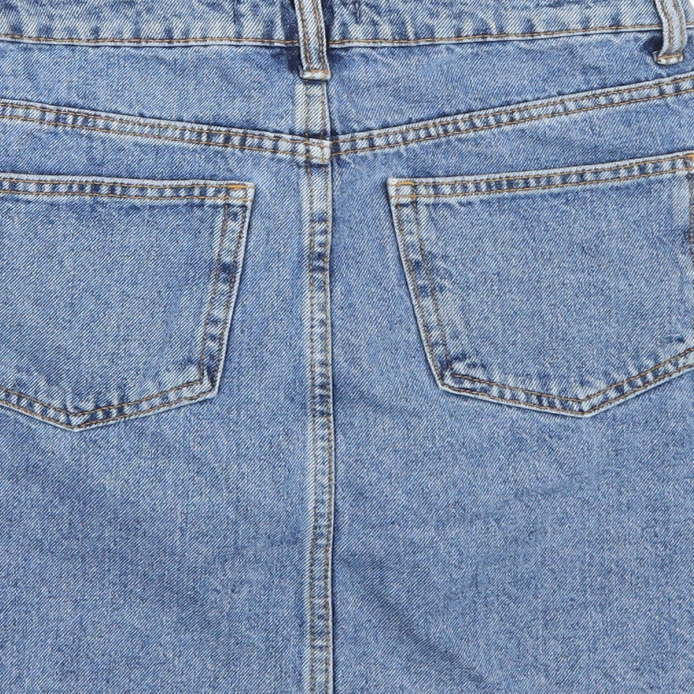 Denim & Co. Womens Blue A-Line Skirt Size 8