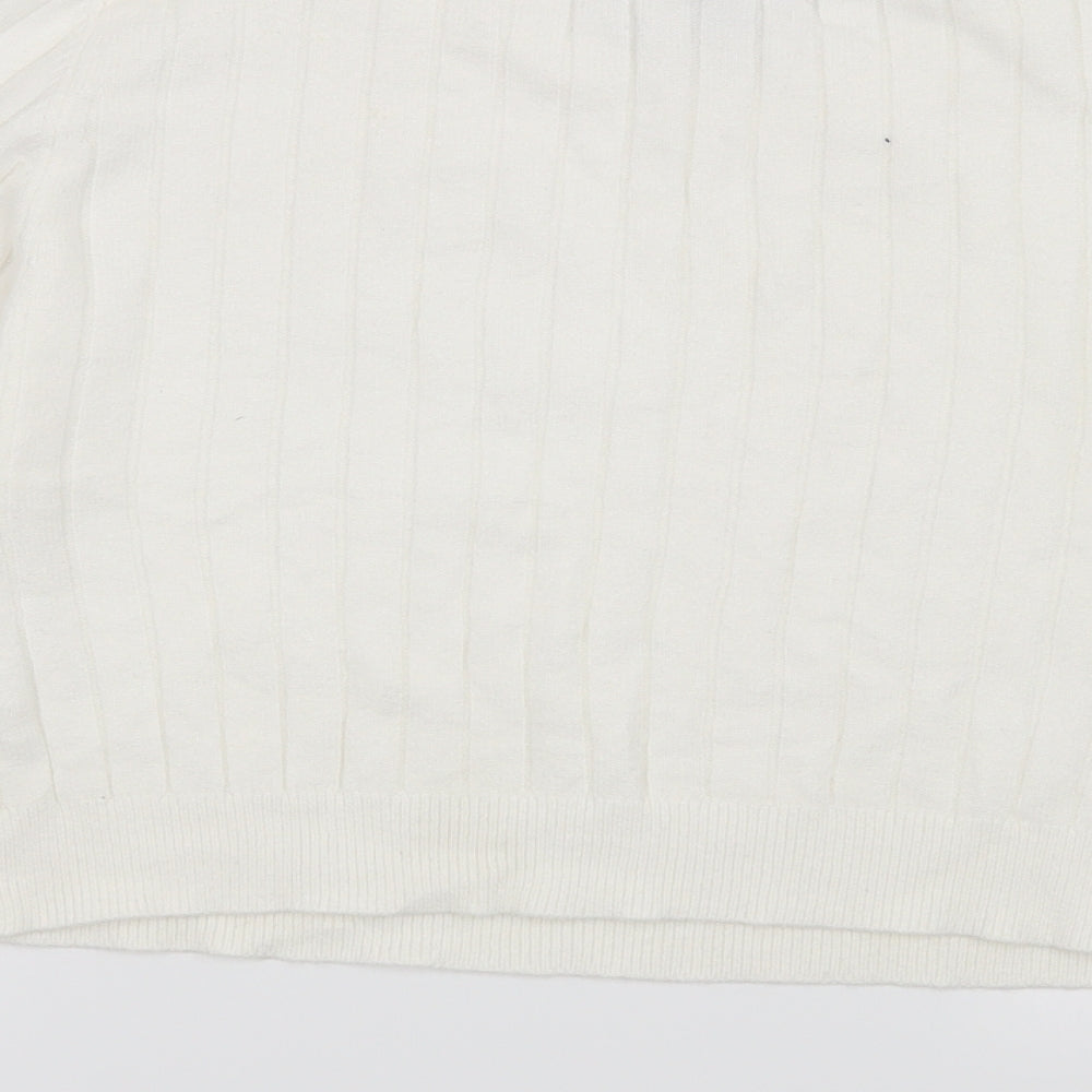 Primark Womens White Striped Pullover Jumper Size 14