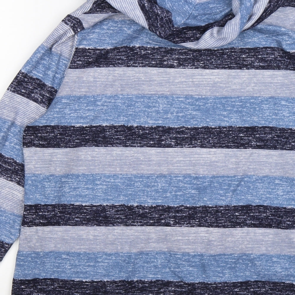 isw Womens Blue Striped Knit Pullover Jumper Size 10