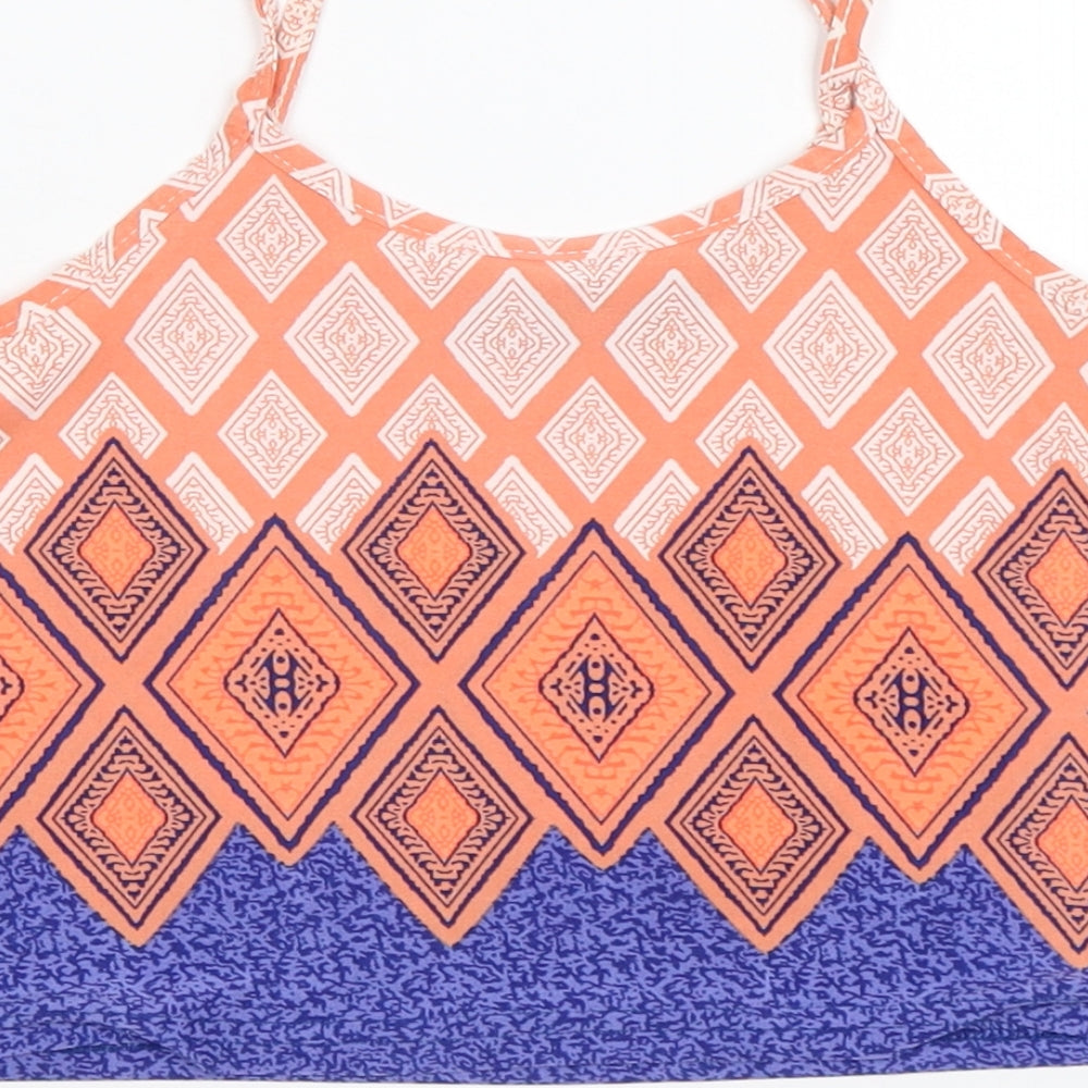 Boohoo Womens Multicoloured Geometric Cropped Tank Size 4