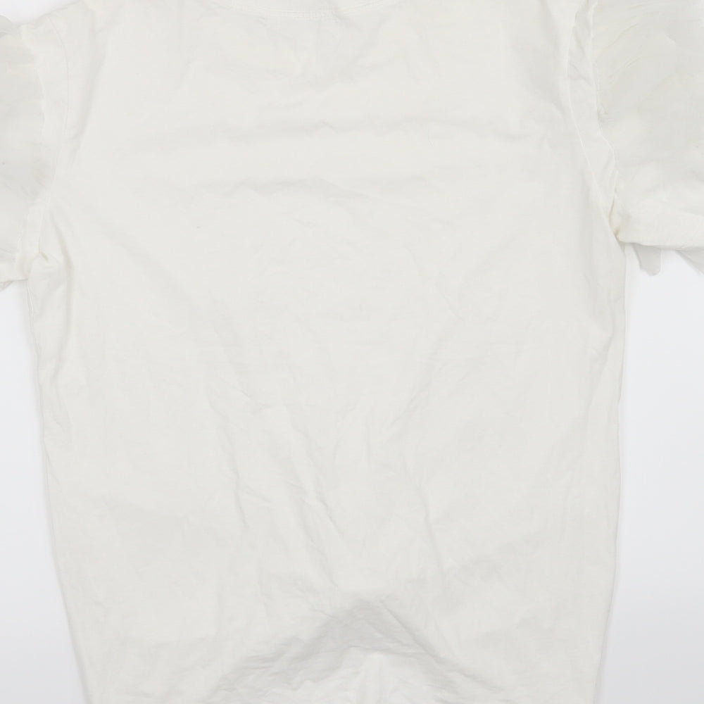 Yu & Me Womens White Basic T-Shirt Size M