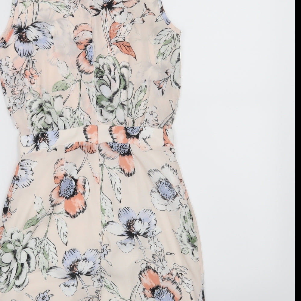 ASOS Womens Pink Floral A-Line Size 8