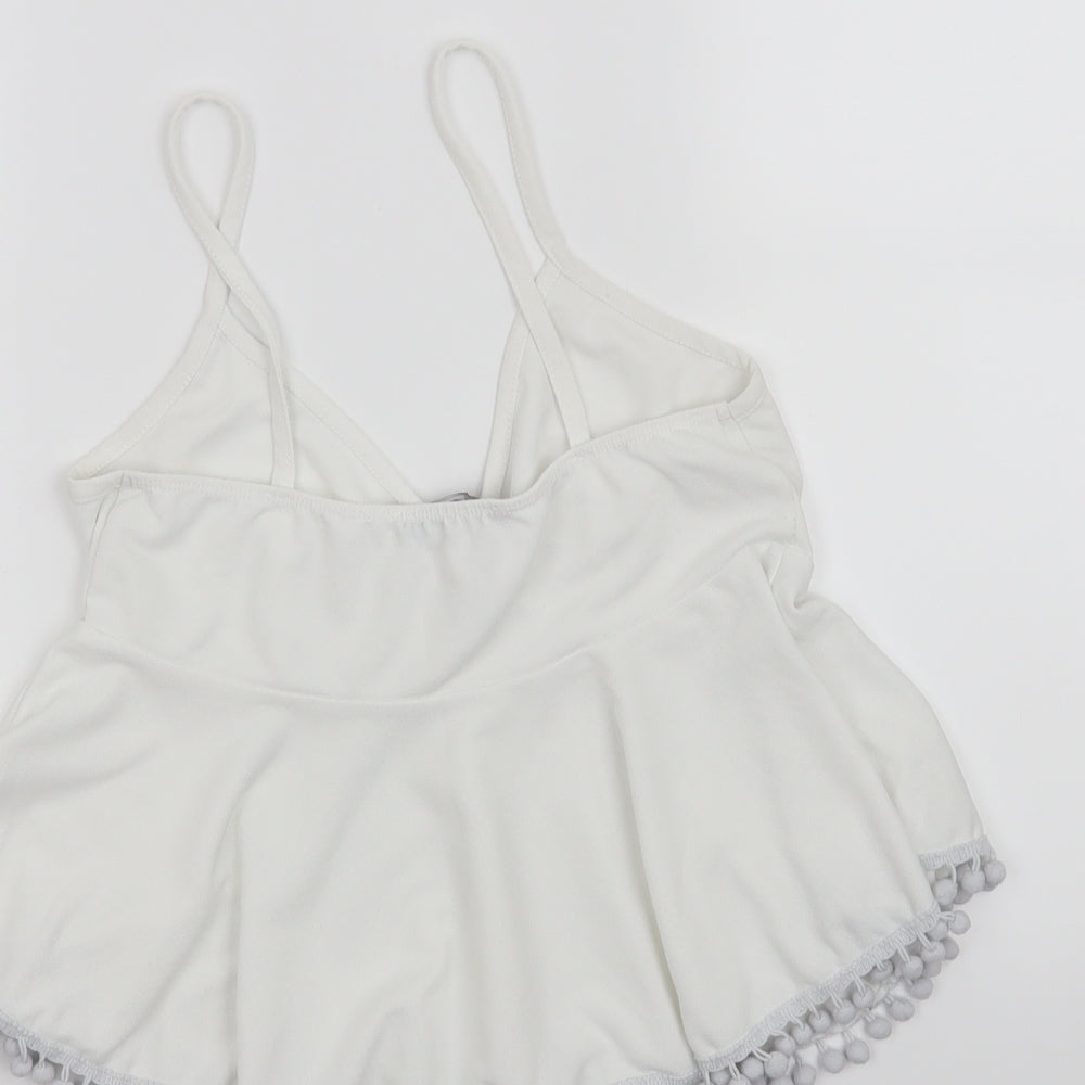 Missguided Womens White Cropped Tank Size 10