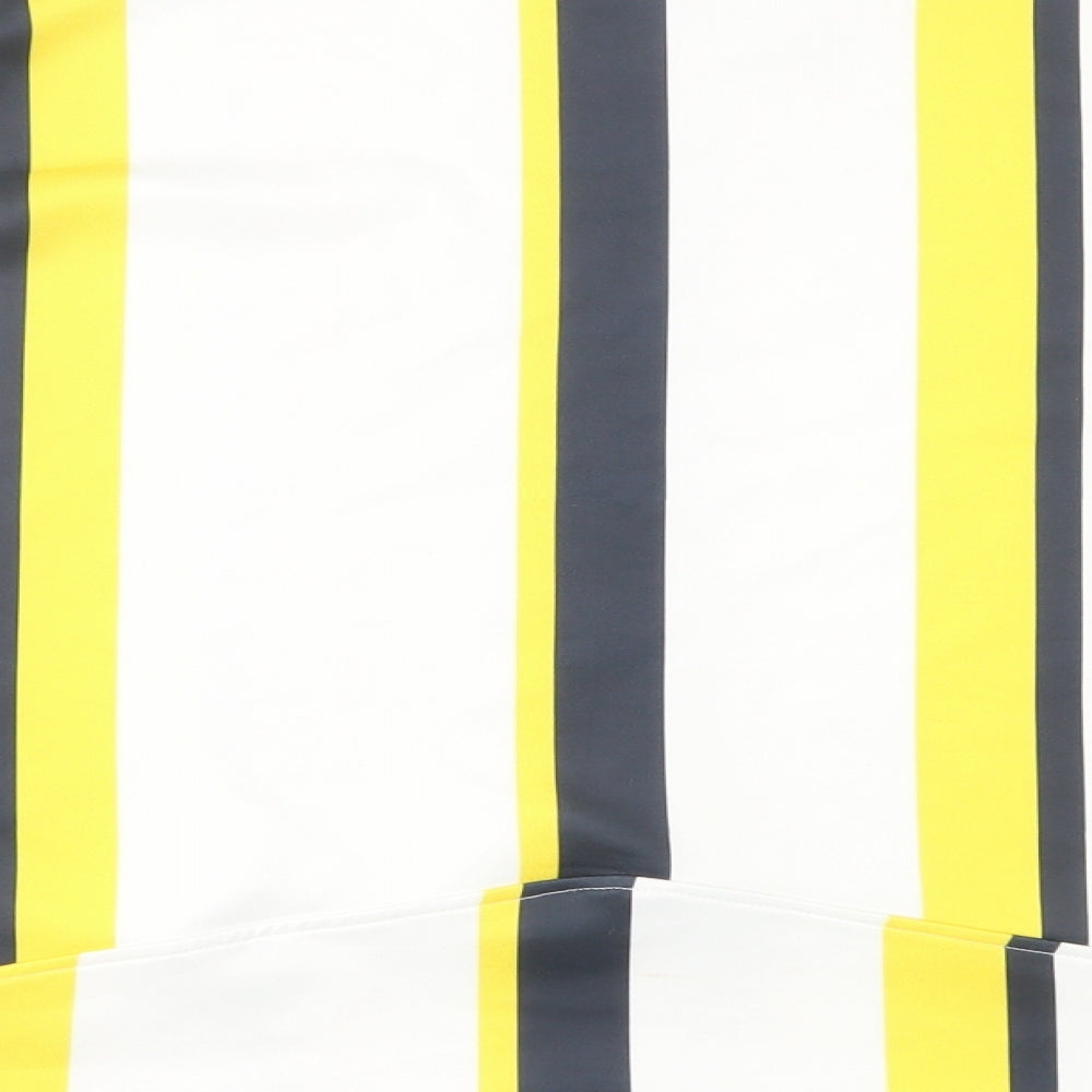 Zara Womens Yellow Striped Basic Blouse Size M - CUT OUTS