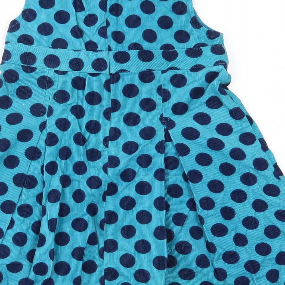 John Lewis Girls Blue Polka Dot A-Line Size 3 Years