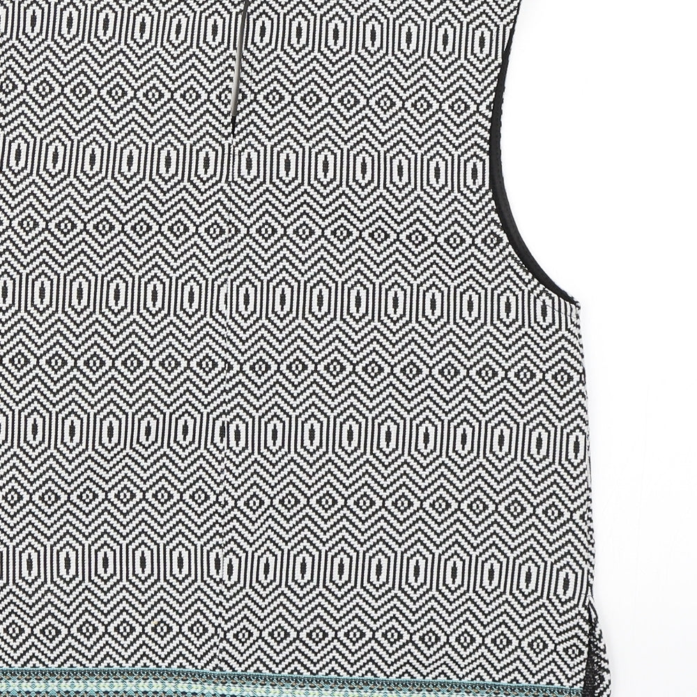 Candy Couture Girls Black Geometric Cropped Tank Size 14 Years