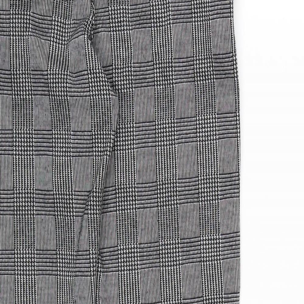TU Womens Grey Check Trousers Size 8 L25 in