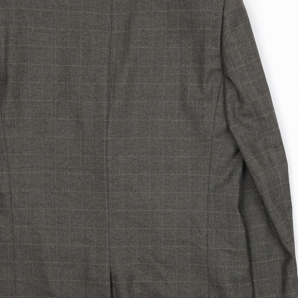NEXT Mens Grey Plaid Jacket Suit Jacket Size L