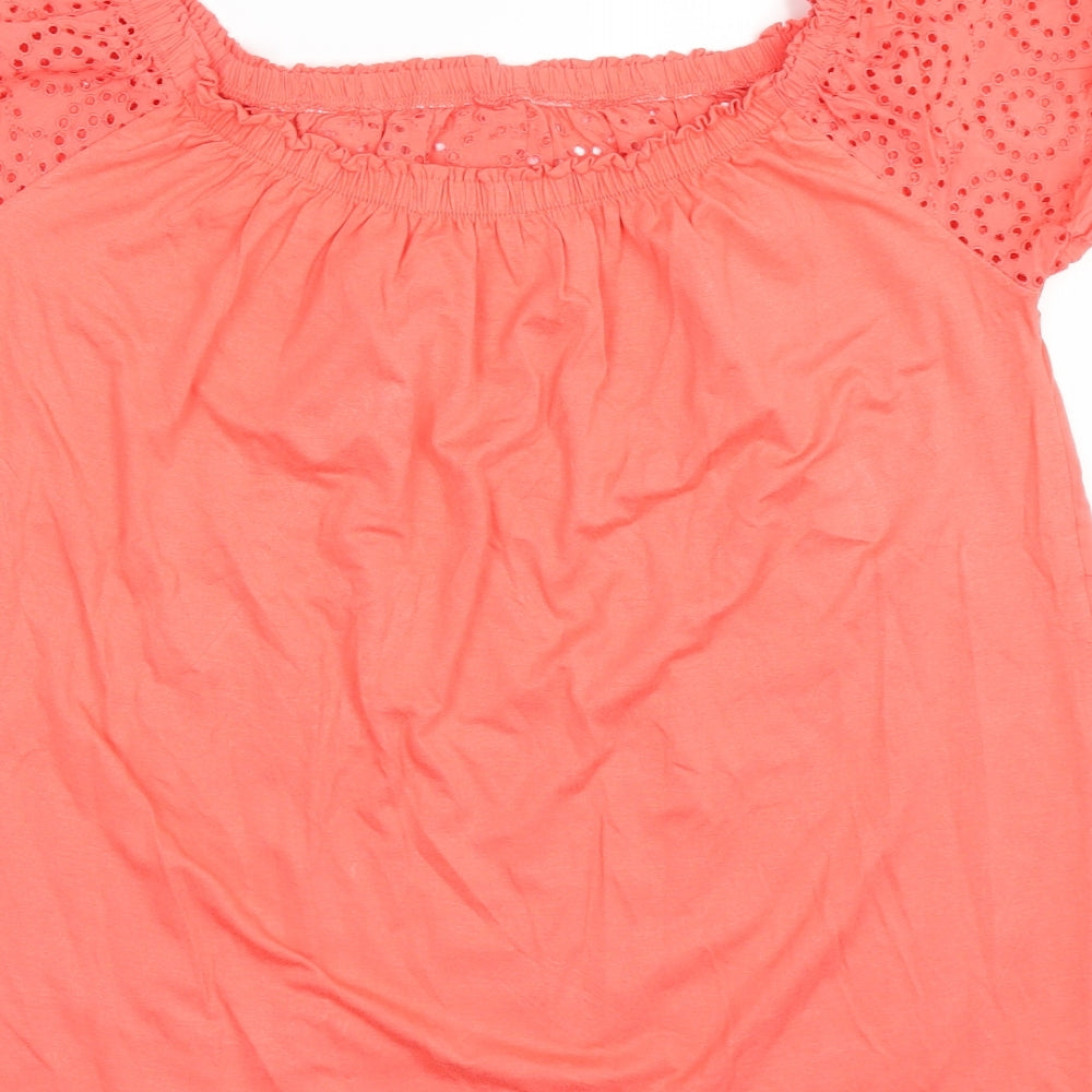 George Womens Orange Basic Blouse Size 10