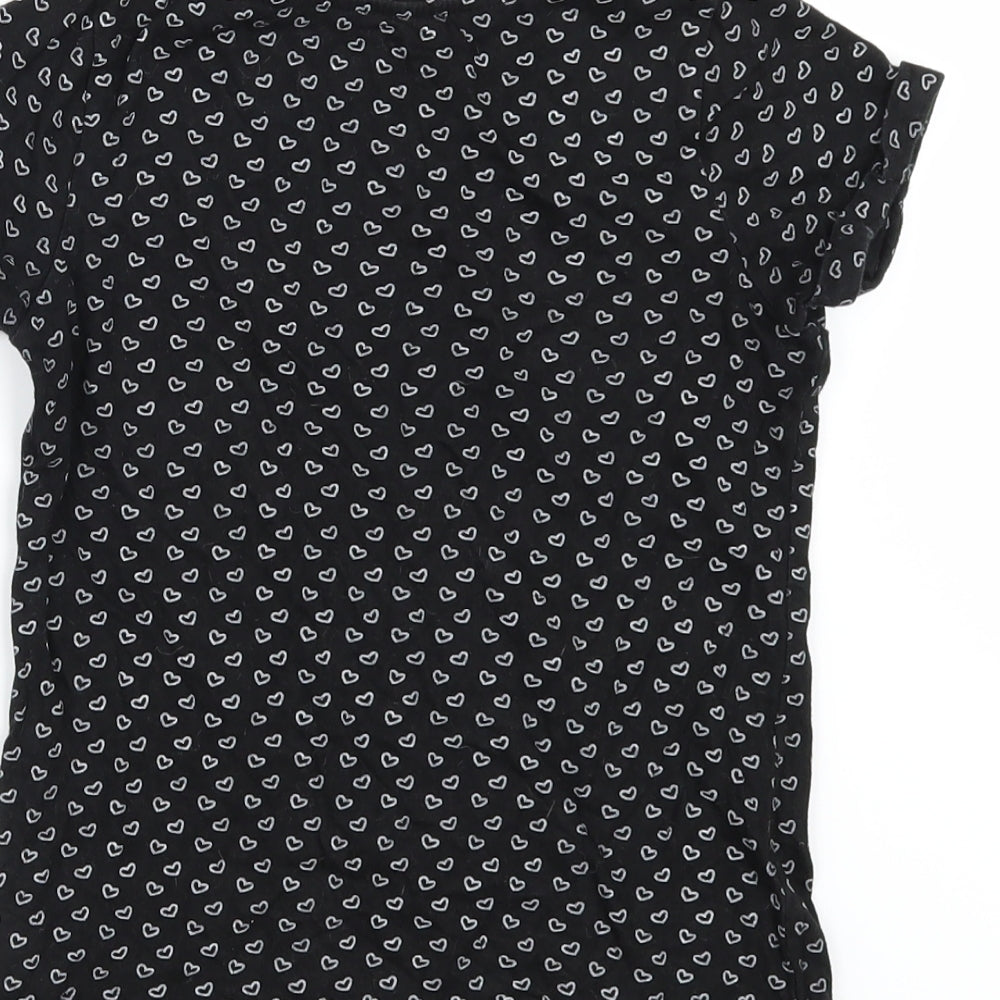 Young Dimension Girls Black Geometric Basic T-Shirt Size 8-9 Years