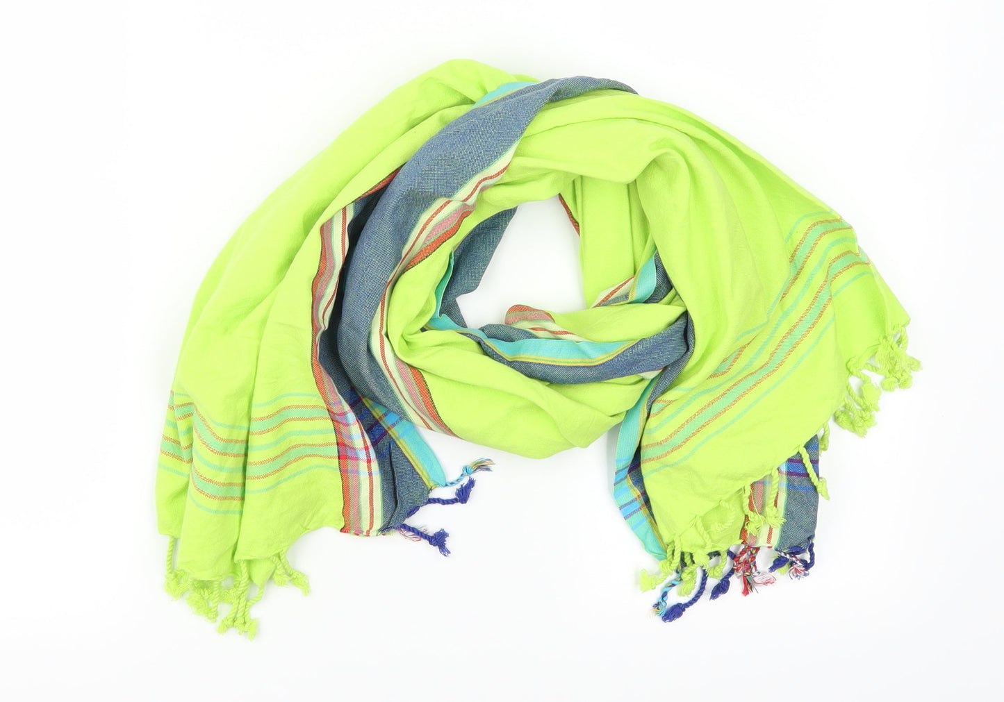 Preworn Womens Green Check Scarf