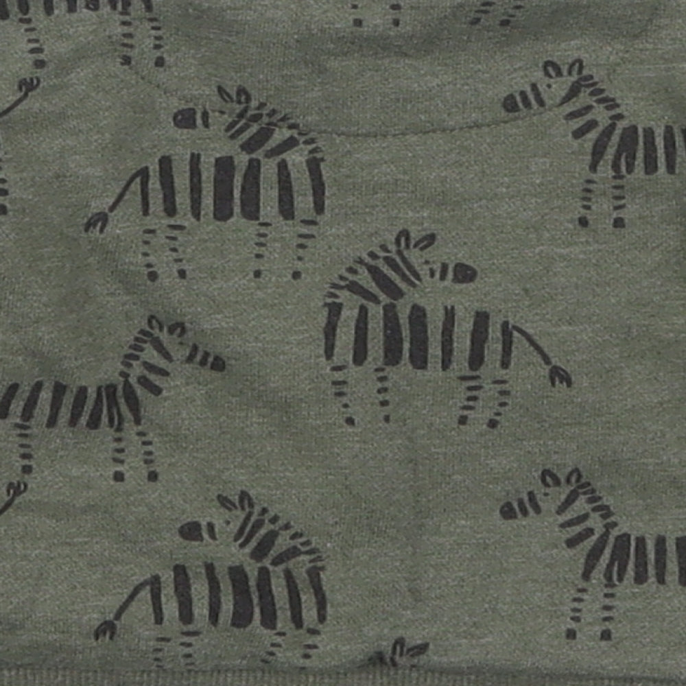 Fred & Flo Boys Green Animal Print Basic T-Shirt Size 0-3 Months - Zebra