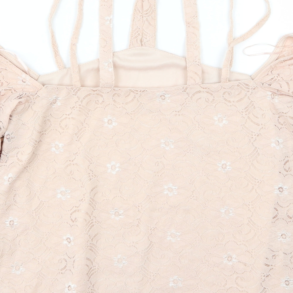 River Island Womens Pink Floral Basic Blouse Size 6