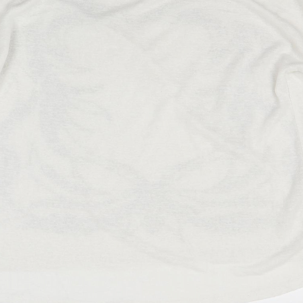 elogy Womens White Pullover Jumper Size M