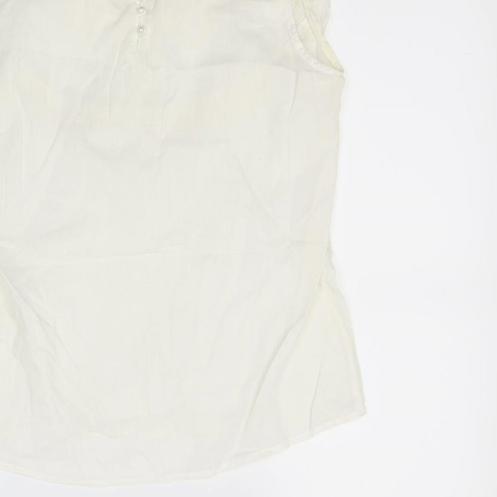 xi Womens White Basic Blouse Size 10
