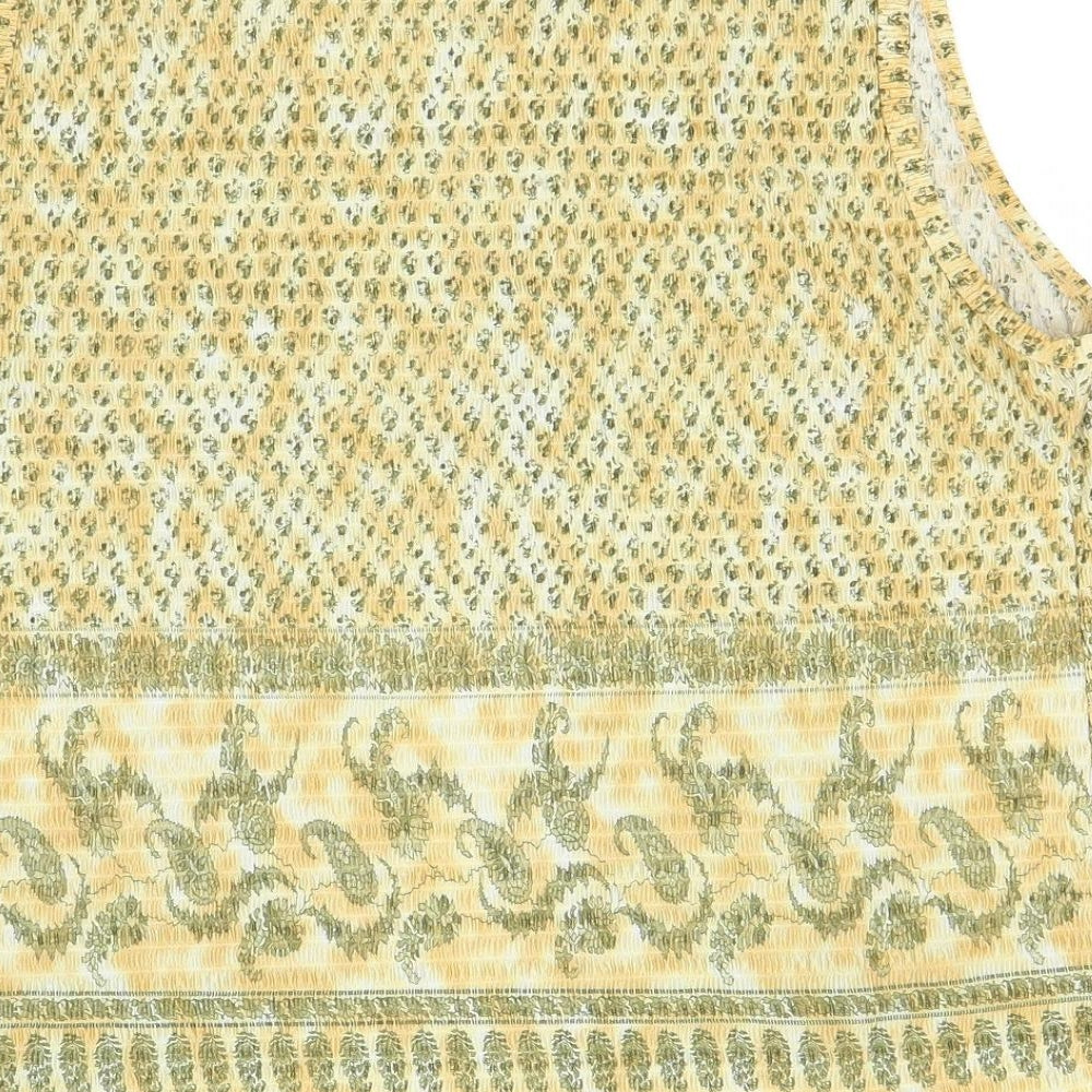 Pleat Pleat Womens Gold Basic Blouse Size XL