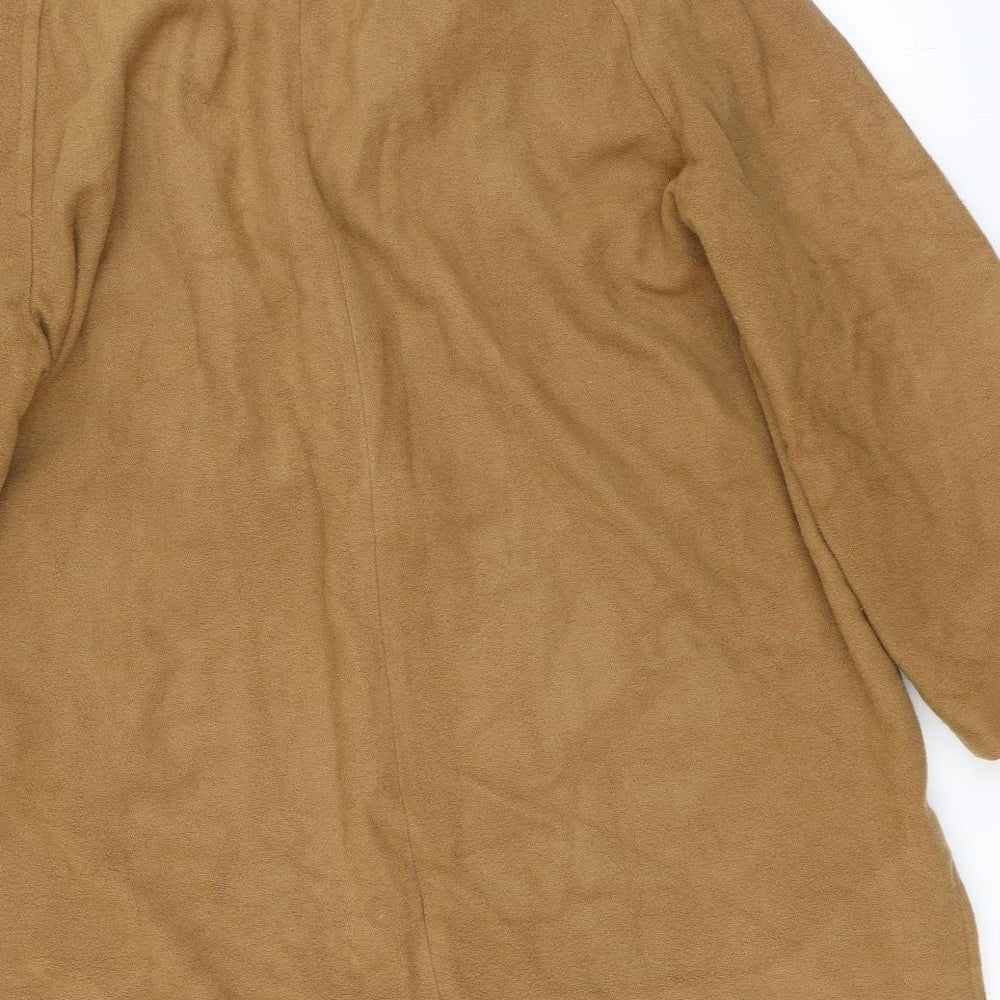 ANNE WEYBURN Womens Beige Overcoat Coat Size 16