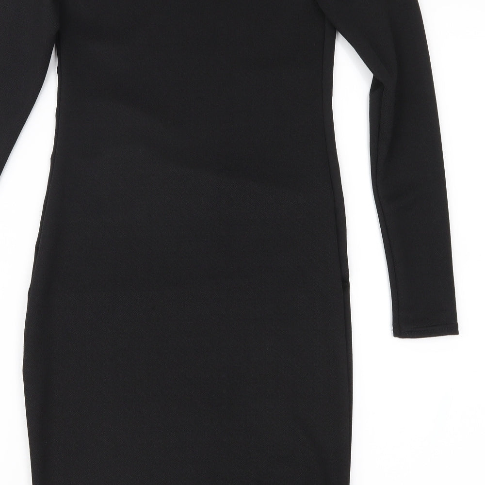 PRETTYLITTLETHING Womens Black Sheath Size 4
