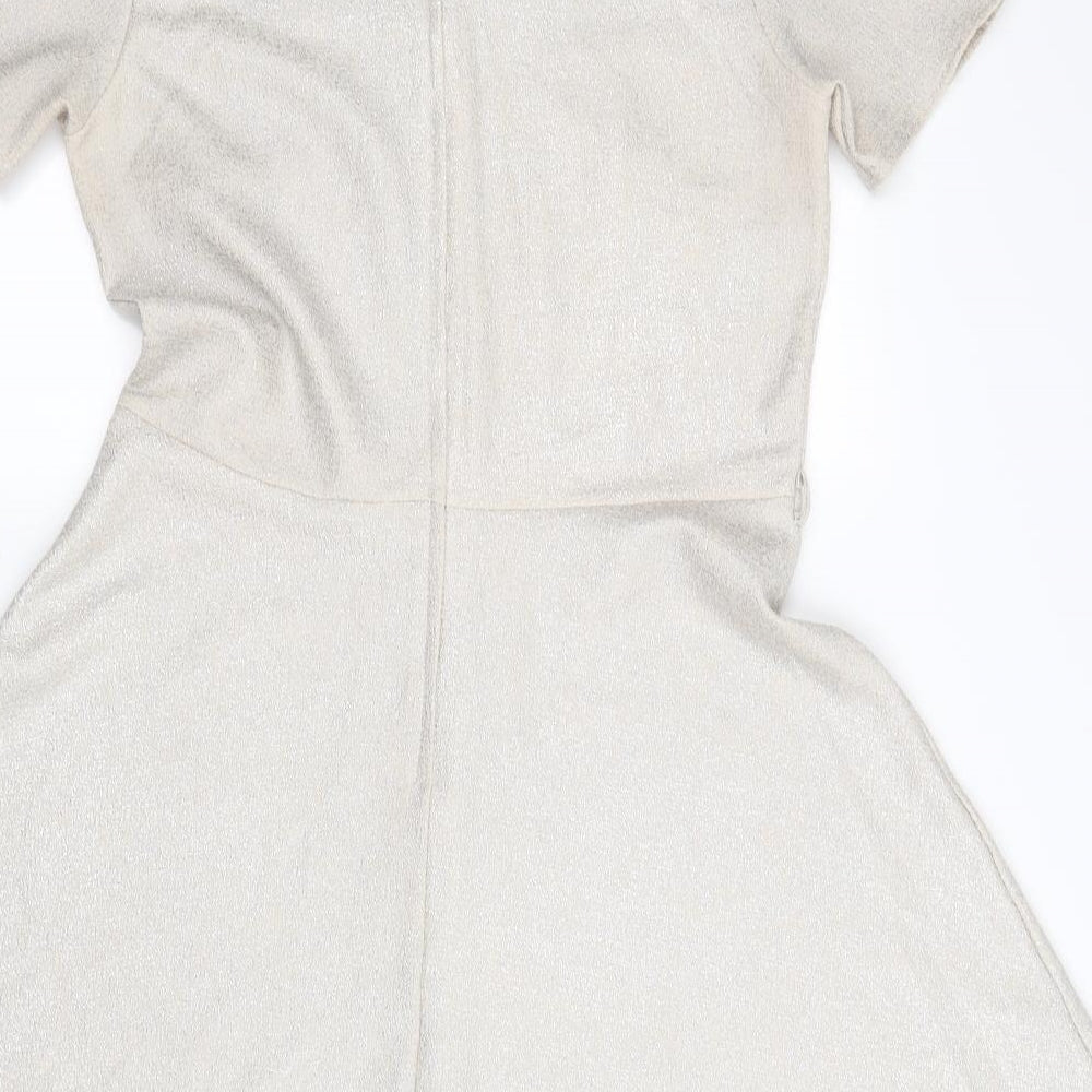 millie & blossom Womens Beige Fit & Flare Size 14