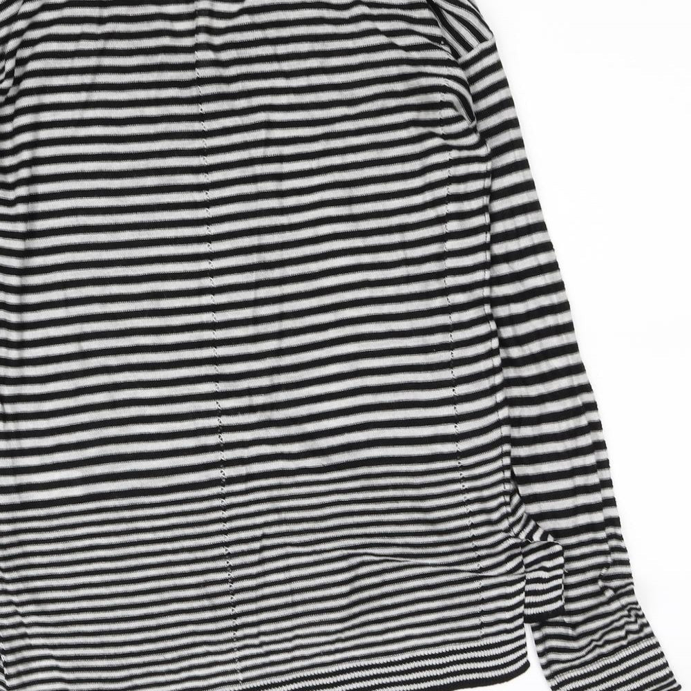 NEXT Womens Black Striped Basic Blouse Size 10